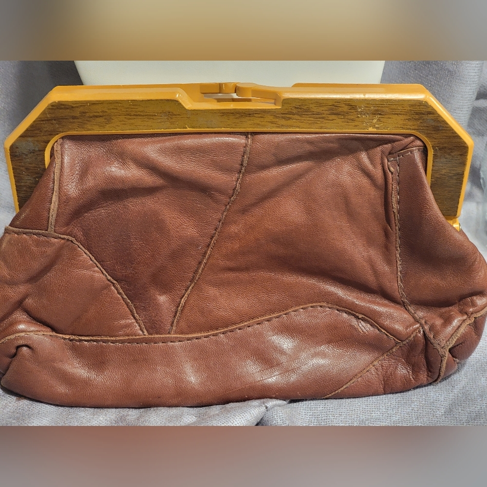 Vintage 1970s Large Patchwork Leather Clutch Purse - image 2